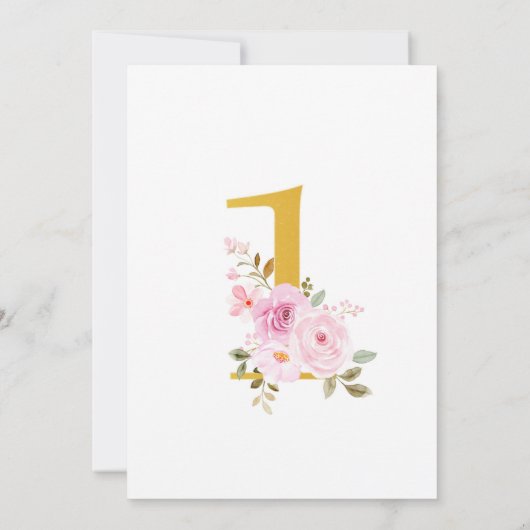 Little Miss Onederful 1e verjaardag uitnodiging me (Achterkant)