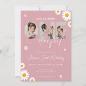 Little miss onederful 1st Birthday 3 foto daisy Kaart (Voorkant)
