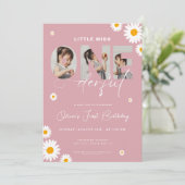 Little miss onederful 1st Birthday 3 foto daisy Kaart (Staand voorkant)