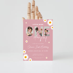 Little miss onederful 1st Birthday 3 foto daisy Kaart