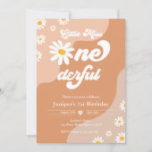 Little Miss ONEderful 1st Birthday Boho Daisy Kaart (Voorkant)