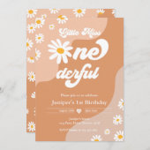 Little Miss ONEderful 1st Birthday Boho Daisy Kaart (Voorkant / Achterkant)