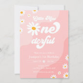 Little Miss ONEderful 1st Birthday Boho Daisy Kaart (Voorkant)