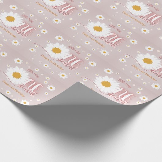 Little Miss Onederful 1st Birthday Cadeaupapier (Hoek)