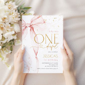 Little Miss ONEderful 1st Birthday Pink Bow Kaart