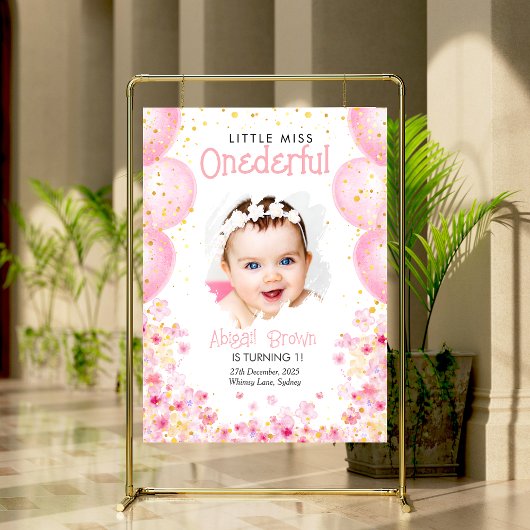 Little Miss Onederful 1st Birthday poster
