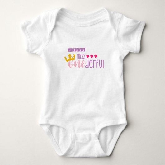 Little Miss Onederful 1st Birthday Romper (Voorkant)