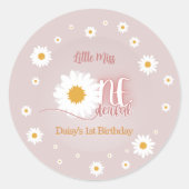 Little Miss Onederful 1st Birthday Ronde Sticker (Voorkant)