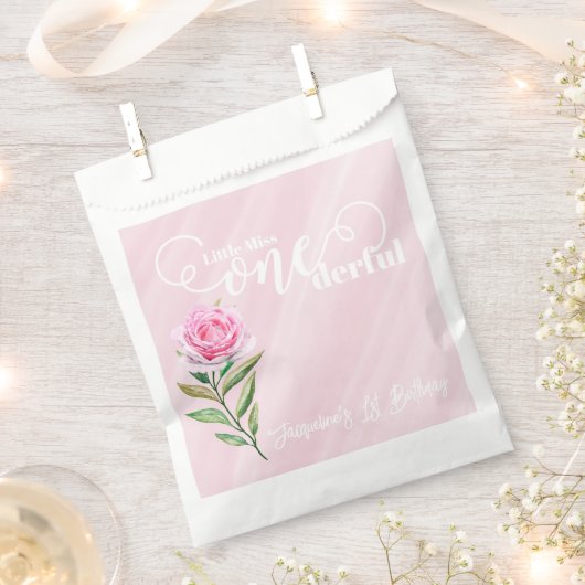 Little Miss ONEderful 1st First Birthday Bedankzakje (Geknipt)