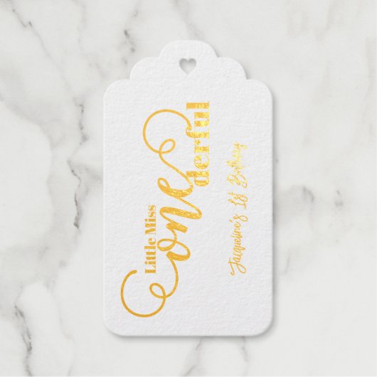 Little Miss ONEderful 1st First Birthday Cadeaulabels (Voorkant)