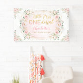 Little Miss ONEderful Birthday Blush Gold Floral Spandoek (Insitu)
