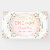Little Miss ONEderful Birthday Blush Gold Floral Spandoek (Horizontaal)