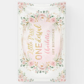 Little Miss ONEderful Birthday Blush Gold Floral Spandoek (Verticaal)
