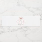 Little Miss Onederful Boho Regenboog 1e Verjaardag Waterfles Etiket (Enkel label)