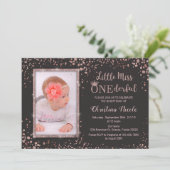 "Little Miss Onederful" Chic eerste verjaardag fot Kaart (Staand voorkant)