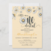 Little Miss ONEderful Daisy Birthday Invitation -  Kaart (Voorkant)