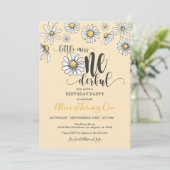 Little Miss ONEderful Daisy Birthday Invitation -  Kaart (Staand voorkant)
