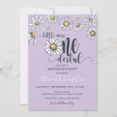 Little Miss ONEderful Daisy Birthday Invitation Pu Kaart (Voorkant)