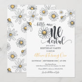 Little Miss ONEderful Daisy Birthday Uitnodiging - (Voorkant / Achterkant)
