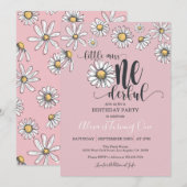 Little Miss ONEderful Daisy Birthday Uitnodiging - (Voorkant / Achterkant)