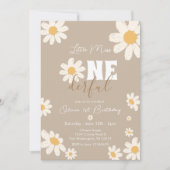 Little Miss ONEderful Daisy Flowers Creme Verjaard Kaart (Voorkant)