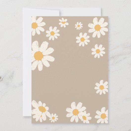 Little Miss ONEderful Daisy Flowers Creme Verjaard Kaart (Achterkant)