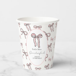 Little Miss Onederful Doodle Bow Papieren Bekers