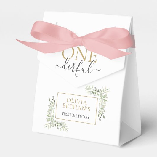 Little Miss ONEderful Eerste Verjaardag Elegant Fa Bedankdoosjes (Voorkant Zijde)