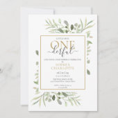 Little Miss ONEderful Elegante Foto Eerste Verjaar Kaart (Voorkant)