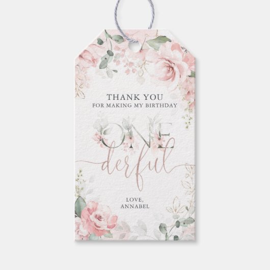 Little Miss Onederful Favor Tag Cadeaulabel (Voorkant)
