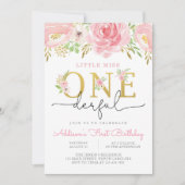 Little Miss ONEderful First Birthday Invitation Kaart (Voorkant)
