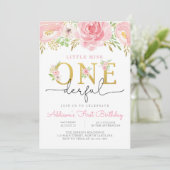 Little Miss ONEderful First Birthday Invitation Kaart (Staand voorkant)