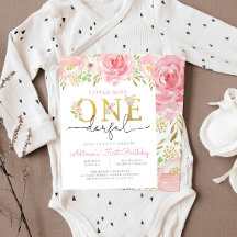 Little Miss ONEderful First Birthday Invitation