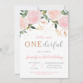 Little Miss Onederful First Birthday Uitnodiging (Voorkant)