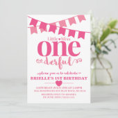 Little Miss Onederful First Birthday Uitnodiging (Staand voorkant)
