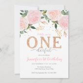 Little Miss Onederful First Birthday Uitnodiging (Voorkant)