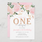 Little Miss Onederful First Birthday Uitnodiging (Voorkant / Achterkant)