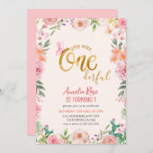 Little miss onederful Floral meisje 1e verjaardag Kaart (Voorkant / Achterkant)