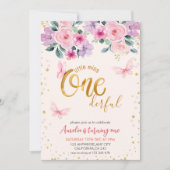 Little miss onederful Floral meisje 1e verjaardag Kaart (Voorkant)