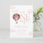 Little Miss Onederful Fotoballon 1e verjaardag Kaart (Staand voorkant)