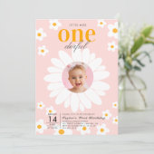 Little Miss Onederful | Fotobloem 1e verjaardag Kaart (Staand voorkant)