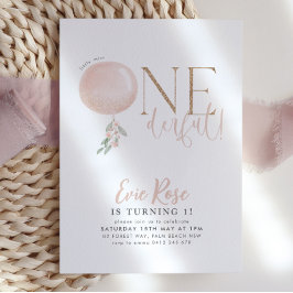 Little Miss ONEderful Girl 1st Birthday Uitnodigin Kaart