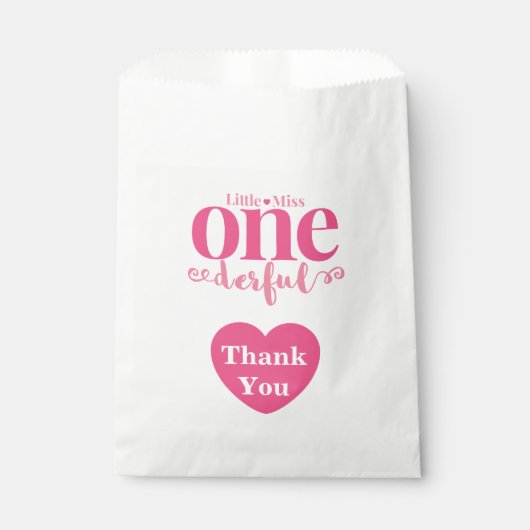 Little Miss Onederful Goodie Bags Bedankzakje (Voorkant)