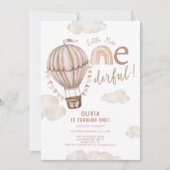 Little Miss ONEderful Hete Luchtballon 1e Verjaard Kaart (Voorkant)