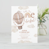 Little Miss ONEderful Hete Luchtballon 1e Verjaard Kaart (Staand voorkant)