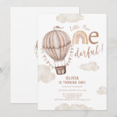 Little Miss ONEderful Hete Luchtballon 1e Verjaard Kaart (Voorkant / Achterkant)