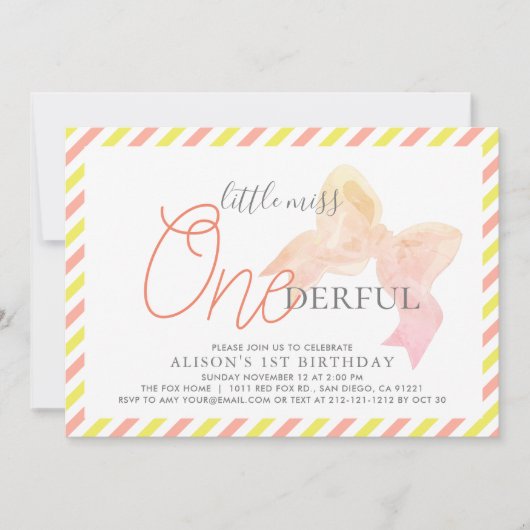 Little Miss ONEderful meisje 1e verjaardag Kaart (Voorkant)