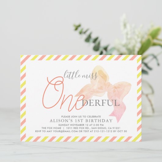 Little Miss ONEderful meisje 1e verjaardag Kaart (Staand voorkant)