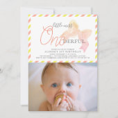 Little Miss ONEderful Meisje Foto 1e Verjaardag Kaart (Voorkant)