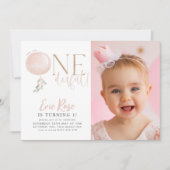 Little Miss ONEderful meisjes 1e verjaardag foto Kaart (Voorkant)